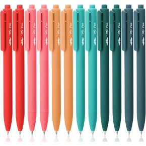 Mr. Pen Retractable Gel Pens, 12 Pack, Black Ink, Summer Color Barrel, Fine Point 0.5mm, Retractable Pens, Ideal for Journaling, Note-taking, Office Work