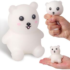Bear Stress Balls for Adults and Kids, Bear Squishy Squeeze Toys, Animal Stress Balls Squishy Fidget Sensory Toys, Cute Squishy Ball, Dough Ball, Squish Stress Relief Toy, Party Favors for Kids