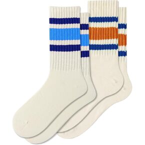 Fun Novelty Socks For Women Striped Retro Crew Socks Sporty Calf Socks Casual Cotton Socks Women