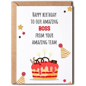 Boss Birthday Card, 5 x 7 inches, Multicolor, Envelope Included