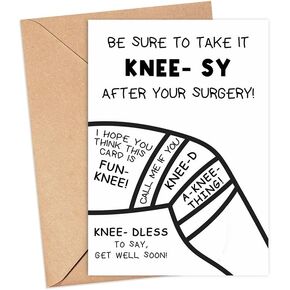 Funny Knee Surgery Card - Funny Get Well Soon After Surgery Card - Surgery Recovery Card - Hopes The Patient Feels Better Soon Card - Wonderful Card For Knee Surgery Patient