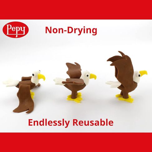 Pepy Plastilina قابلة لإعادة الاستخدام وغير التجفيف الطين. صندوق من 12 ألوانًا ، 0.8 أونصة لكل منهما ، مثالي لمشاريع الفنون والحرف اليدوية in Kuwait