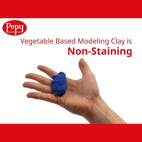 Pepy Plastilina قابلة لإعادة الاستخدام وغير التجفيف الطين. صندوق من 12 ألوانًا ، 0.8 أونصة لكل منهما ، مثالي لمشاريع الفنون والحرف اليدوية in Kuwait