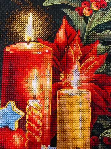 RIOLIS - Christmas Light 2056, Christmas Cross Stitch Kits 7" x9½, Cross Stitch Kits for Beginners & Advanced, Cross Stitch Kits for Adults, Counted Stitching Kits, Embroidery Kit Christmas in Kuwait