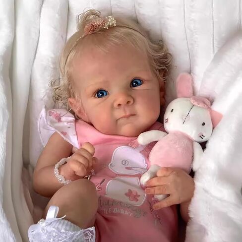 Lifelike Reborn Baby Dolls - 18 Inch Realistic Newborn Baby Dolls with Weighted Soft Cloth Body Real Life Baby Dolls with Blonde Hair Birthday Gift for Kids Age 3+ in Saudi Arabia