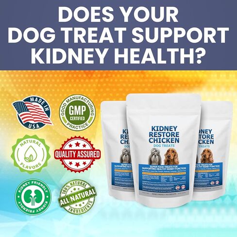 Kidney Restore Chicken Dog Treats for Kidney Support. Low Protein Dog Treats Supports Kidney Health. Kidney Function Dog Treats for Kidney Dog Diet in Kuwait