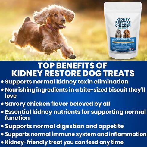 Kidney Restore Chicken Dog Treats for Kidney Support. Low Protein Dog Treats Supports Kidney Health. Kidney Function Dog Treats for Kidney Dog Diet in Kuwait