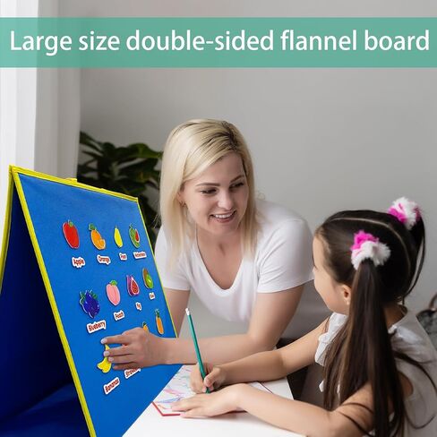 large Felt Flannel Board 22.8*19.7 In,Felt Story learning Board for Toddlers,Classroom,Preschool,Kiddie Corner, Interactive,Foldable,Stand,For Walls Felt Baord,Double-Sided Use,Gifts for Kids in Saudi Arabia
