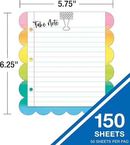 Carson Dellosa Creatively Inspired Notepad 3-Pack, Rainbow Note Pads for Goals, To Do List, Checklist, Notes, and Classroom Organization Stationary, Desk Accessories and Office Supplies in Saudi Arabia