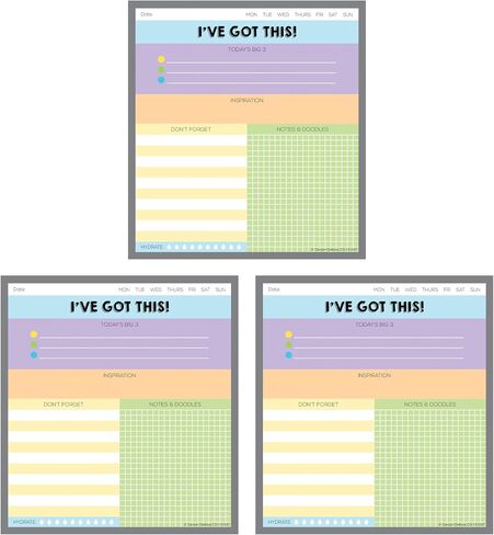 Carson Dellosa Creatively Inspired Notepad 3-Pack, Rainbow Note Pads for Goals, To Do List, Checklist, Notes, and Classroom Organization Stationary, Desk Accessories and Office Supplies in Saudi Arabia