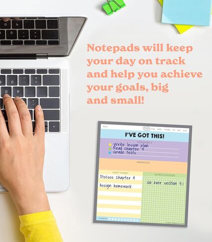 Carson Dellosa Creatively Inspired Notepad 3-Pack, Rainbow Note Pads for Goals, To Do List, Checklist, Notes, and Classroom Organization Stationary, Desk Accessories and Office Supplies in Saudi Arabia