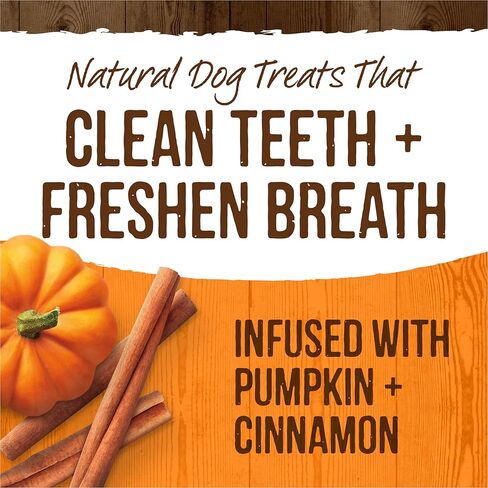 Merrick Fresh Kisses Natural Dental Chews, Treats Infused with Pumpkin and Cinnamon for Tiny Dogs 5-15 Lbs - 21 oz. Bag in Saudi Arabia