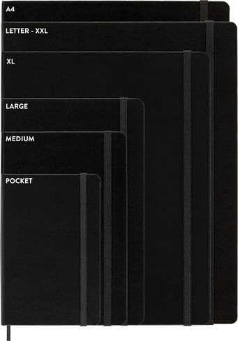 Moleskine Classic 12 شهرًا مخططًا أسبوعيًا غير مؤرخ ، غطاء صلب ، كبير (5 "× 8.25") ، أسود in Kuwait