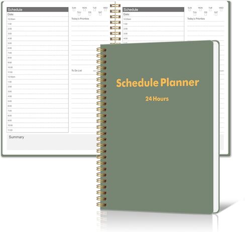 Doura Undated Daily Planner with Hourly Schedule - Simplified To Do List Notebook- Daily Schedule Planner with Spiral Binding, 9.5"*7", Black in Saudi Arabia