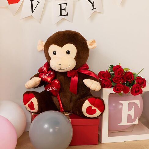 HollyHOME I Love You Panda Stuffed Animal Plush Panda with Red Hearts and Bow Sweet Plush Toy Gift 20 inches in Saudi Arabia