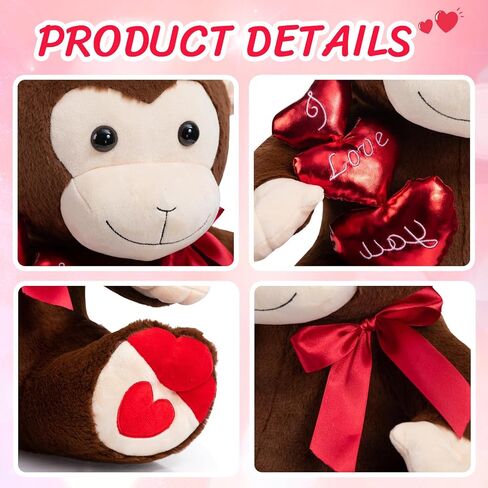 HollyHOME I Love You Panda Stuffed Animal Plush Panda with Red Hearts and Bow Sweet Plush Toy Gift 20 inches in Saudi Arabia