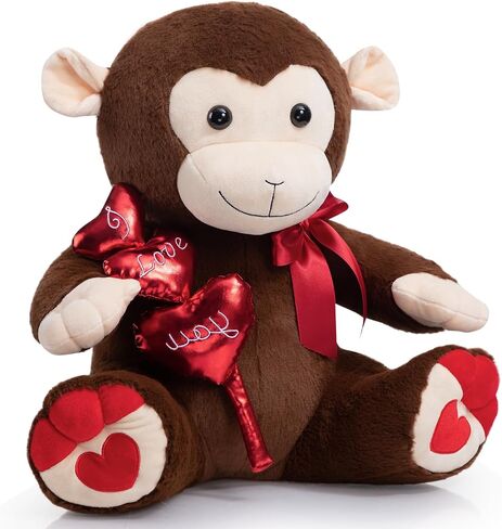 HollyHOME I Love You Panda Stuffed Animal Plush Panda with Red Hearts and Bow Sweet Plush Toy Gift 20 inches in Saudi Arabia