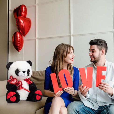 HollyHOME I Love You Panda Stuffed Animal Plush Panda with Red Hearts and Bow Sweet Plush Toy Gift 20 inches in Saudi Arabia