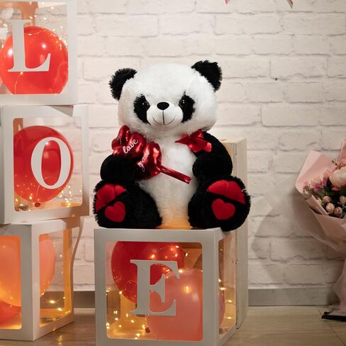 HollyHOME I Love You Panda Stuffed Animal Plush Panda with Red Hearts and Bow Sweet Plush Toy Gift 20 inches in Saudi Arabia