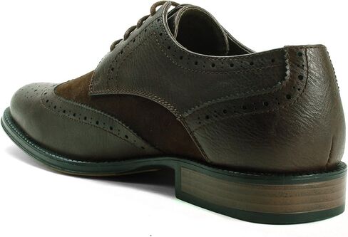 Alpine Swiss Zurich Mens Wing Tip Oxfords Two Tone Brogue Medallion Dress Shoes in Kuwait
