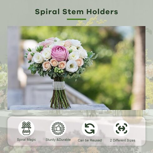 2 Pack Spiral Ikebana Stem Holder for Flowers Vases, Reusable Spiral DIY Bouquet Twister Flower Arrangement Holder (Transparent) in Saudi Arabia
