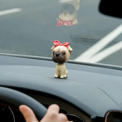 Bobbleheads Dog for Car Vehicle Automobile Decor,Cute Car Dashboard Bobble Head Boston Terrier Decoration (Bulldog) in Saudi Arabia