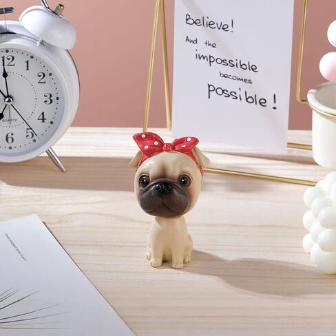 Bobbleheads Dog for Car Vehicle Automobile Decor,Cute Car Dashboard Bobble Head Boston Terrier Decoration (Bulldog) in Saudi Arabia
