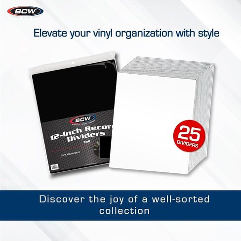 BCW Tall Dividers for 12 in Records - White | 25 Pack | Premium Quality Vinyl Storage in Kuwait