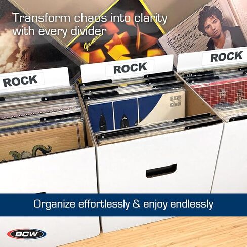 BCW Tall Dividers for 12 in Records - White | 25 Pack | Premium Quality Vinyl Storage in Kuwait