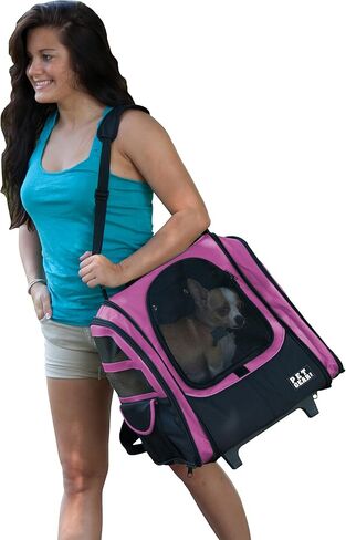Pet Gear I-GO2 Traveler Roller Backpack, Travel Carrier, Car Seat for Cats/Dogs, Mesh Ventilation, Included Tether, Telescoping Handle, Storage Pouch, Green Clover in Saudi Arabia