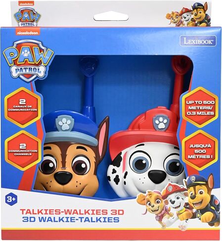 Lexibook ، Paw Paw Patrol Walkie Talkie 3D Chase and Marshall 500m Range 2 Communication Channels Clip Clip Red/Blue Tw18pa in Saudi Arabia