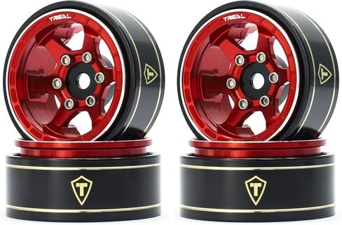 TREAL SCX24 Wheels 1.0" Beadlock Wheels (4P) Scale-Look Concave Six Spoke Rim Crawler Wheels for Axial SCX24 -Type D (Blue) in Saudi Arabia