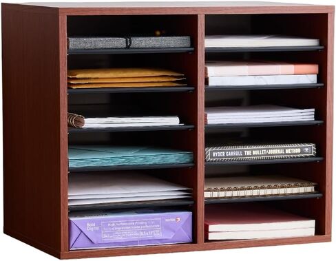 Safco Wooden Paper and Mail Organizer for Home Office and Classroom, Adjustable Shelves and Stackable in Saudi Arabia