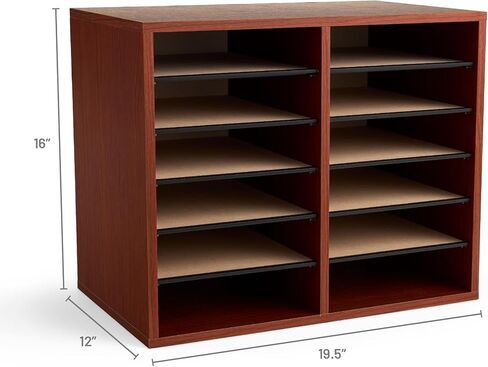 Safco Wooden Paper and Mail Organizer for Home Office and Classroom, Adjustable Shelves and Stackable in Saudi Arabia