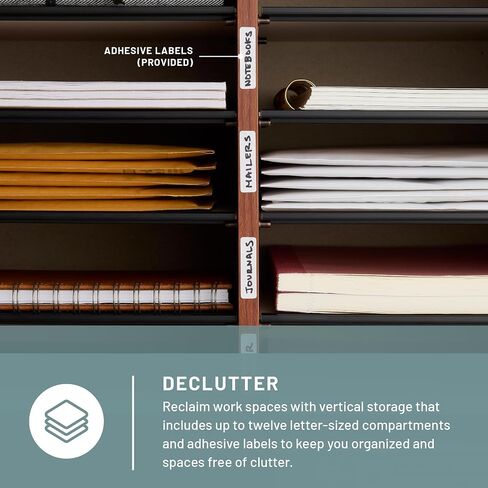Safco Wooden Paper and Mail Organizer for Home Office and Classroom, Adjustable Shelves and Stackable in Saudi Arabia