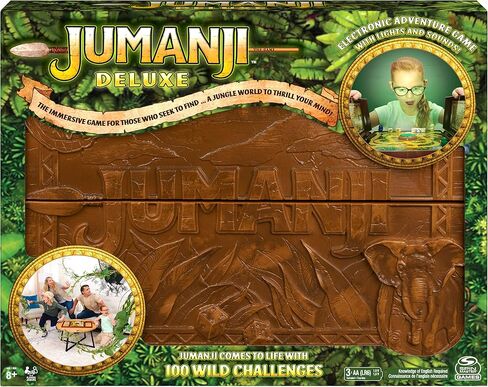 Jumanji Deluxe Game, Immersive Electronic Version of The Classic Adventure Movie Board Game, with Lights and Sounds, Family Game Night Game for Kids & Adults Ages 8 and up in Kuwait