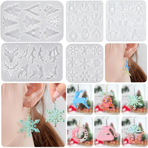Playing Mold 4Pcs Butterfly Shape Pendant Epoxy Resin Silicone Mold for DIY Hairpin,Jewelry Earrings, Pendants, Jewelry Grinding, Key Pendant Tools in Kuwait