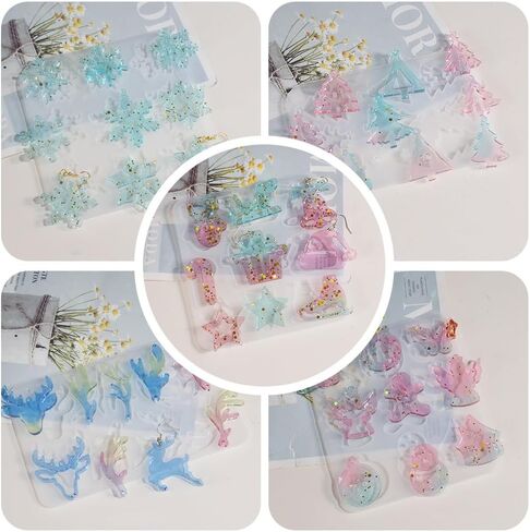 Playing Mold 4Pcs Butterfly Shape Pendant Epoxy Resin Silicone Mold for DIY Hairpin,Jewelry Earrings, Pendants, Jewelry Grinding, Key Pendant Tools in Kuwait