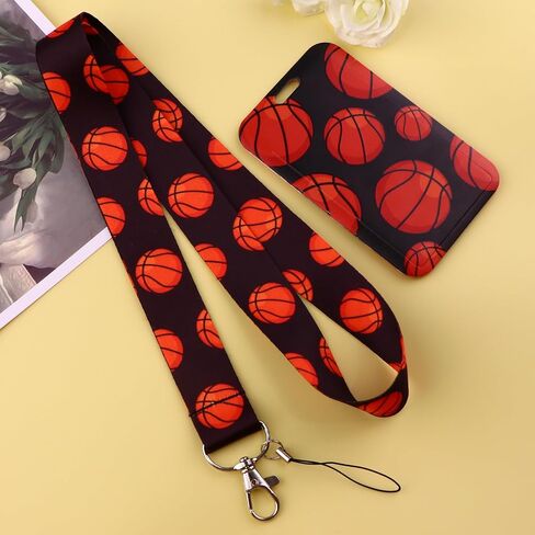 Basketball Lanyards with ID Badges Sports Neck Lanyard ID Holder Student School Teacher Keychain Lanyard for Keys Boys Girls in Saudi Arabia