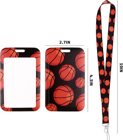 Basketball Lanyards with ID Badges Sports Neck Lanyard ID Holder Student School Teacher Keychain Lanyard for Keys Boys Girls in Saudi Arabia