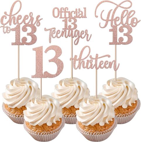 Rsstarxi 30 Pack 8th Birthday Cupcake Toppers Rose Gold Glitter Eight Hello 8 Cupcake Picks Cheers to 8 Years Old Cake Decorations for 8th Birthday Party Supplies in Kuwait