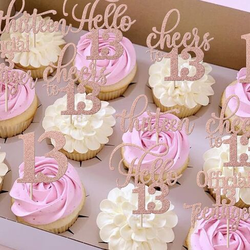 Rsstarxi 30 Pack 8th Birthday Cupcake Toppers Rose Gold Glitter Eight Hello 8 Cupcake Picks Cheers to 8 Years Old Cake Decorations for 8th Birthday Party Supplies in Kuwait