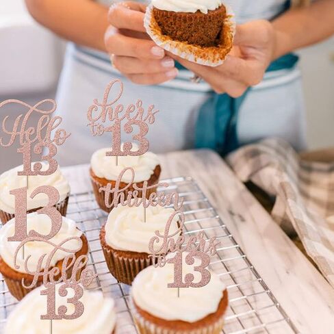 Rsstarxi 30 Pack 8th Birthday Cupcake Toppers Rose Gold Glitter Eight Hello 8 Cupcake Picks Cheers to 8 Years Old Cake Decorations for 8th Birthday Party Supplies in Kuwait