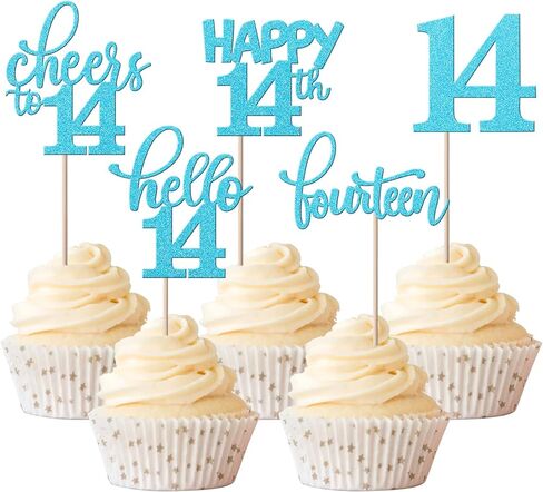 Rsstarxi 30 Pack 8th Birthday Cupcake Toppers Rose Gold Glitter Eight Hello 8 Cupcake Picks Cheers to 8 Years Old Cake Decorations for 8th Birthday Party Supplies in Kuwait