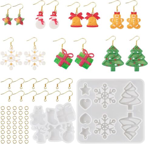 Boutigem 2Pcs Geometrical Earring Silicone Mold Fish Star Teardrop Irregular Shape Resin Casting Molds with Earring Hooks Jump Rings for Necklace Keychain Jewelry Making Craft DIY in Kuwait