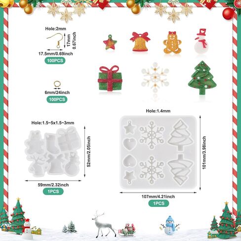 Boutigem 2Pcs Geometrical Earring Silicone Mold Fish Star Teardrop Irregular Shape Resin Casting Molds with Earring Hooks Jump Rings for Necklace Keychain Jewelry Making Craft DIY in Kuwait