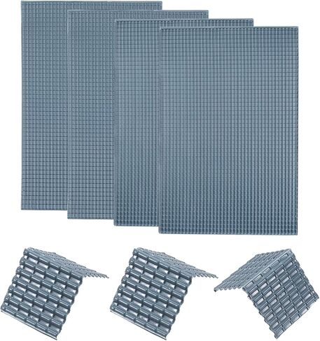 Meccanixity Miniature Roof Tiles PVC نموذج البلاط السقف Mini DIY Tiles Building String for Model Building Dolls Sand Sand Table 29.5x19 in Saudi Arabia
