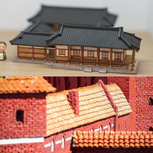 Meccanixity Miniature Roof Tiles PVC نموذج البلاط السقف Mini DIY Tiles Building String for Model Building Dolls Sand Sand Table 29.5x19 in Saudi Arabia