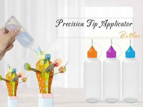 12 PCS 4 أوقية أونصة زجاجة زجاجة زجاجة زجاجة غراء مع 2 قمع ، للغراء ، السائل ، الزيت ، الحرف اليدوية ، إلخ ، أغطية متعددة الألوان in Kuwait