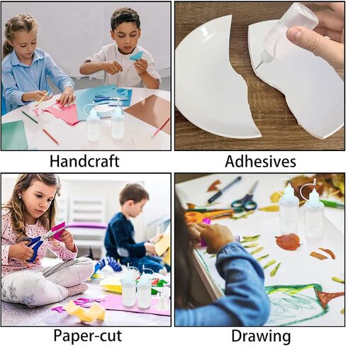 12 PCS 4 أوقية أونصة زجاجة زجاجة زجاجة زجاجة غراء مع 2 قمع ، للغراء ، السائل ، الزيت ، الحرف اليدوية ، إلخ ، أغطية متعددة الألوان in Kuwait